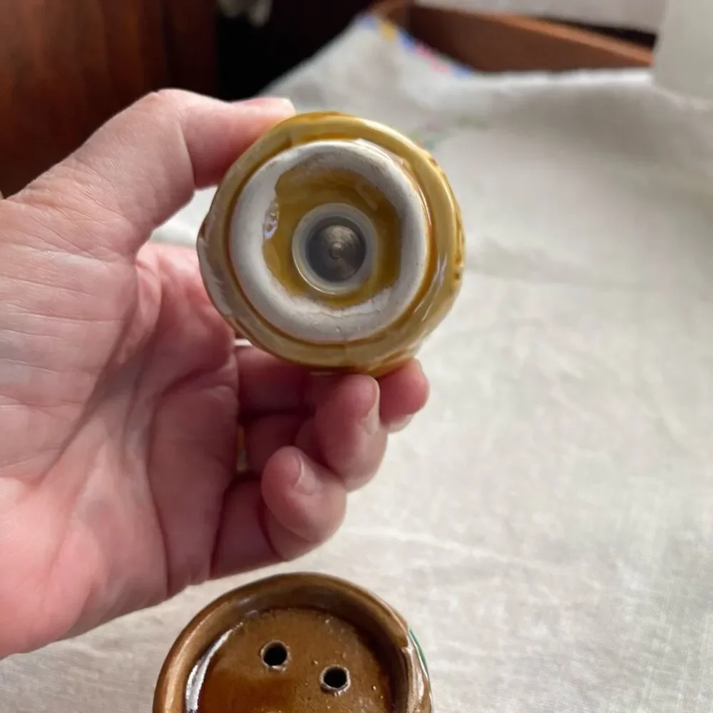 Midcentury Japan salt pepper creamer sugar stacked set repair
